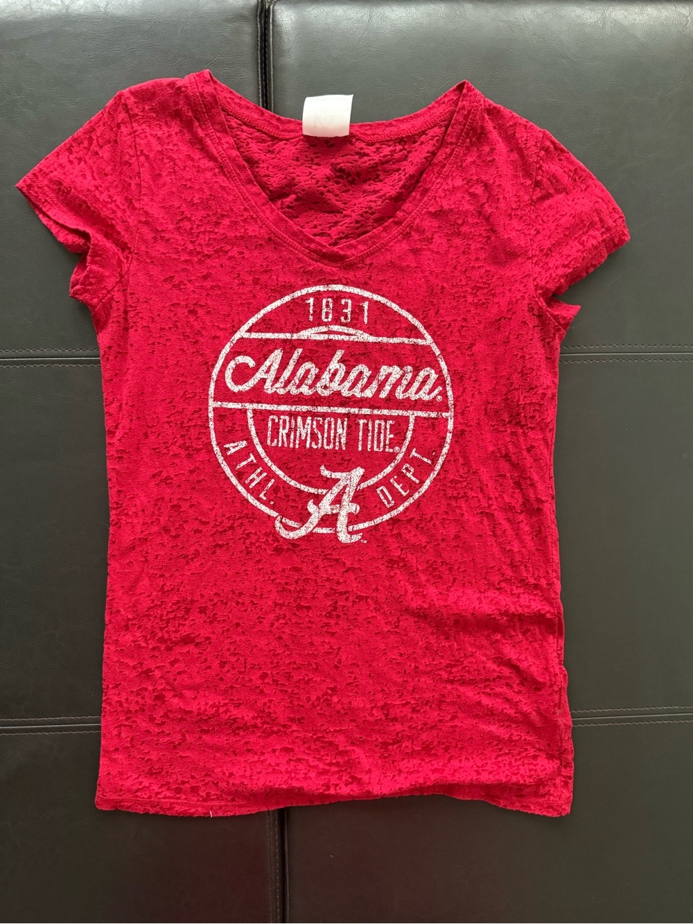 Crimson Tide Red Burnout V-Neck Tee